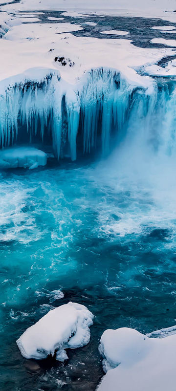 north iceland aerial view of godafoss winter rth