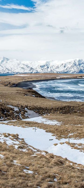 north iceland coastline near husavik winter istk