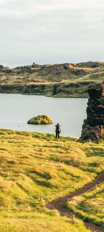 north iceland lava pillars at hofdi lake myvatn gt