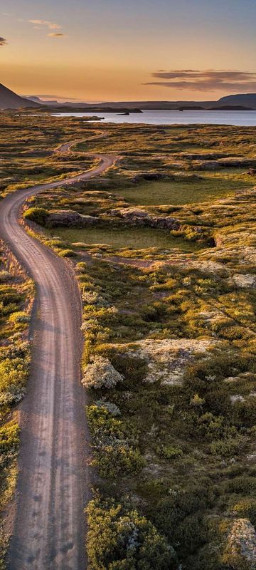 north iceland midnight sun over myvatn rth