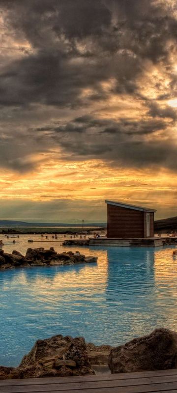 north iceland myvatn nature baths evening sun rth