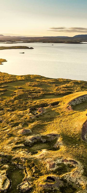 north iceland view over lake myvatn summer rth