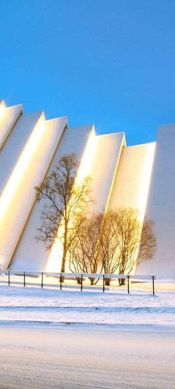 northern norway tromso arctic cathedral night istk