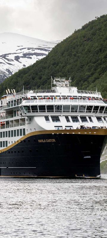 norway havila castor cruising through geirangerfjord