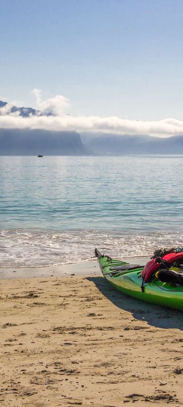 norway lofoten kayak on haukland beach istk