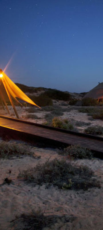 sal salis wilderness camp tents at night