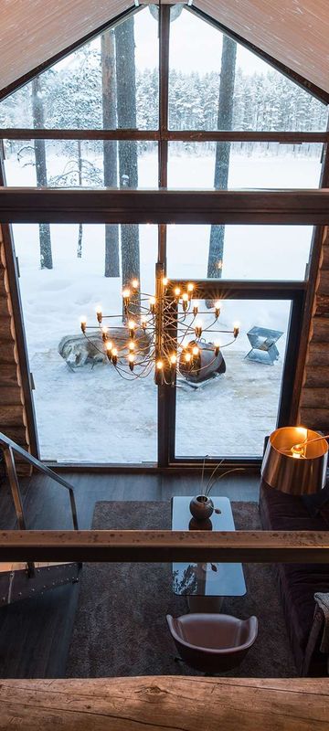 swedish lapland arctic retreat cabin interior view