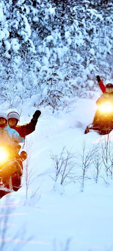 swedish lapland lulea snowmobile forest tour bl