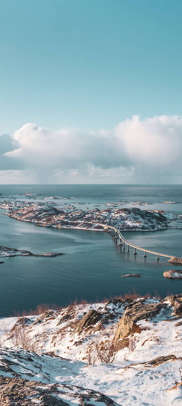 Snow covered landscapes of Sommaroy