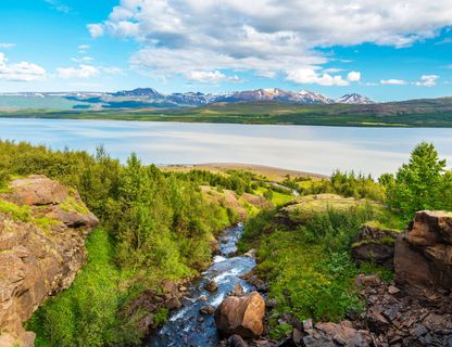 iceland north lake lagarfljot near egilsstadir istk