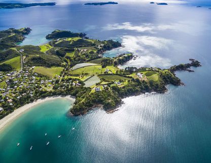 new zealand aerial view of waiheke island istk