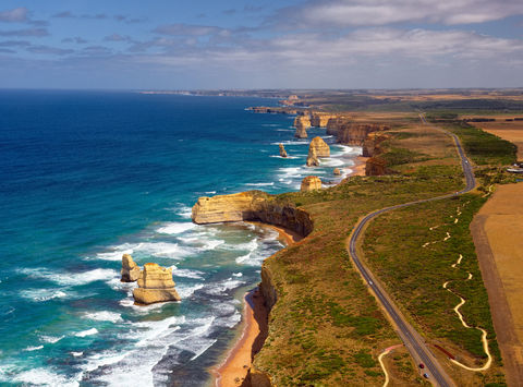 australia victoria great ocean road twelve apostles aerial view adsk