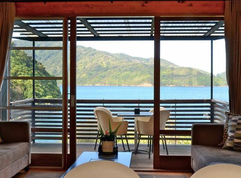 bay of many coves resort marlborough sounds new zealand bedroom view