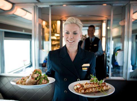 canada via rail onboard restaurant service vr