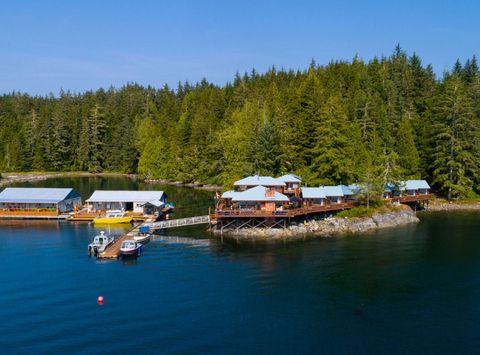 farewell harbour lodge and dock aerial