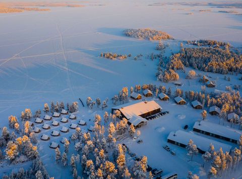 finland inari wilderness hotel aerial view