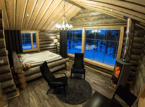 finland muotka panorama log cabin interior