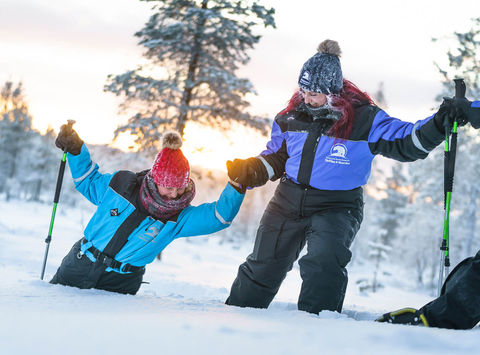 finland snowshoeing fun whs