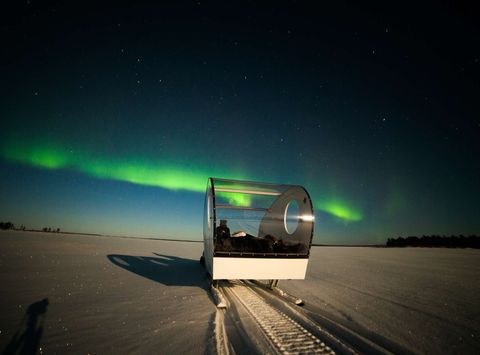 finnish lapland aurora sled muotka wilderness lodge