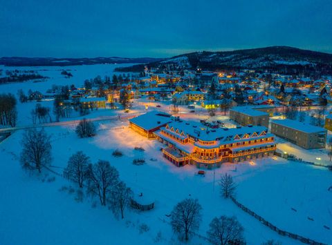 grand arctic hotel aerial winter