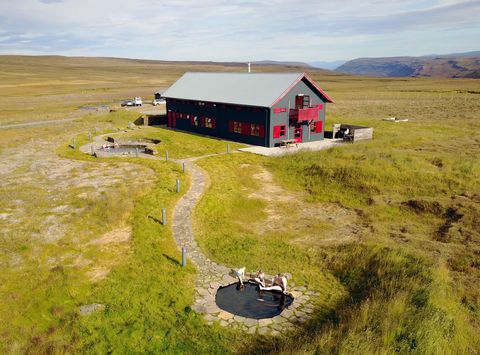 iceland east laugarfell aerial view