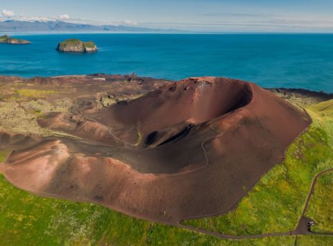 iceland westman islands eldfell volcanic crater rth