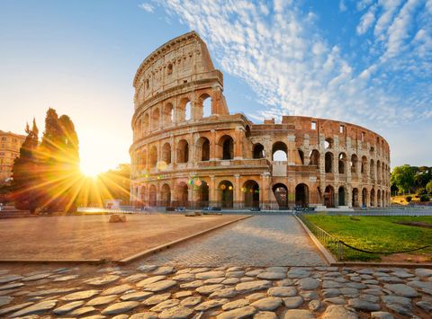 italy early morning at the colosseum rome istk