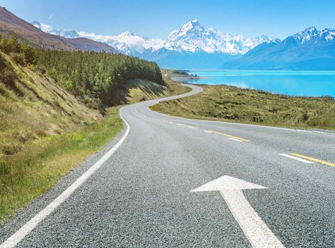 new zealand lake pukaki road to mt cook via istk