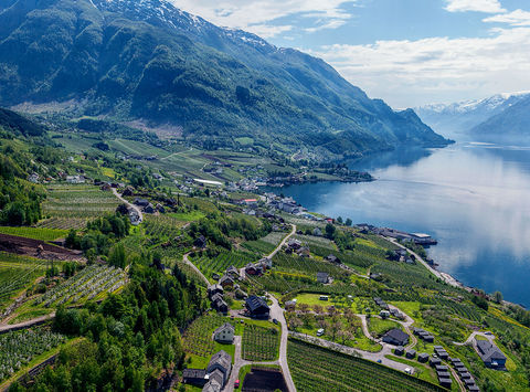 norway fjords lofthus aerial hotel ullensvang