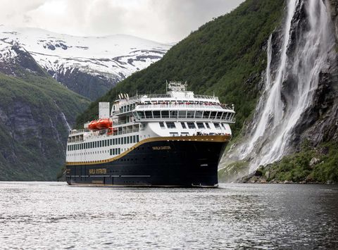 norway havila castor cruising through geirangerfjord