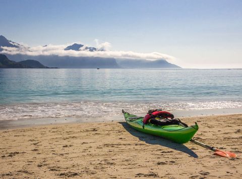 norway lofoten kayak on haukland beach istk