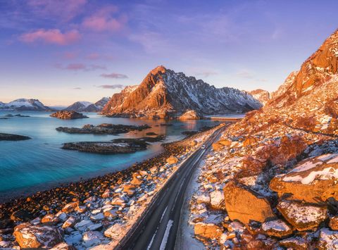 norway lofoten winter road istk m