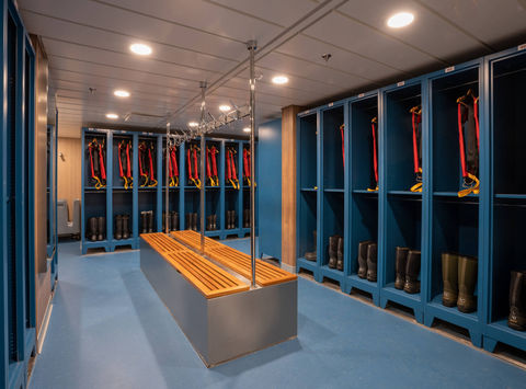 Mud room aboard the Ocean Albatros