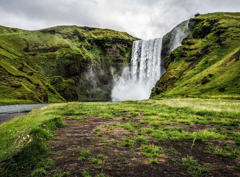 skogafoss waterfall south west iceland astk