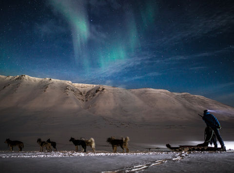 svalbard aurora husky sledding htgrtn