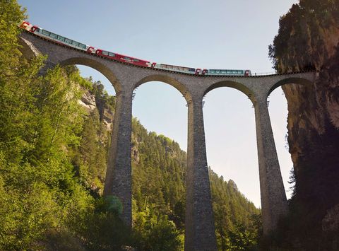 switzerland glacier express crossing landwasser viaduct stefan schlumpf