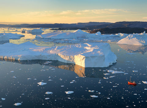 west greenland illulissat aerial sea ice boat greenlandtb