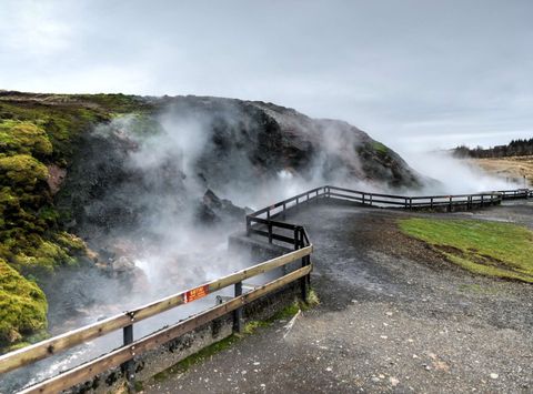 west iceland deildartunguhver hot spring area doll