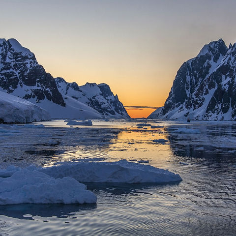 antarctic peninsula lemaire channel low light istock