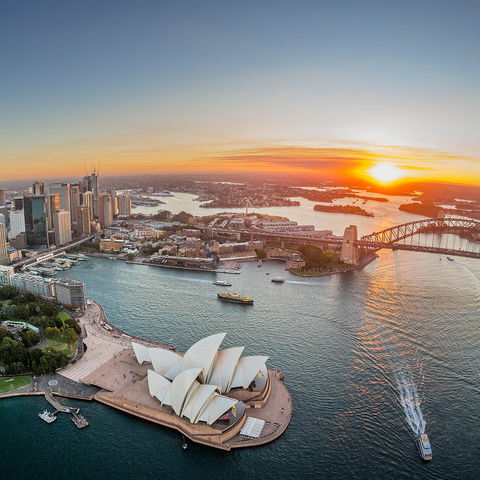 australia new south wales sydney harbour sunset dnsw