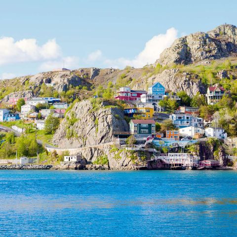 canada newfoundland st johns buildings along cliffs istk