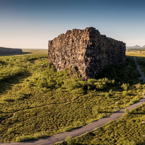 iceland north asbyrgi drone view rth