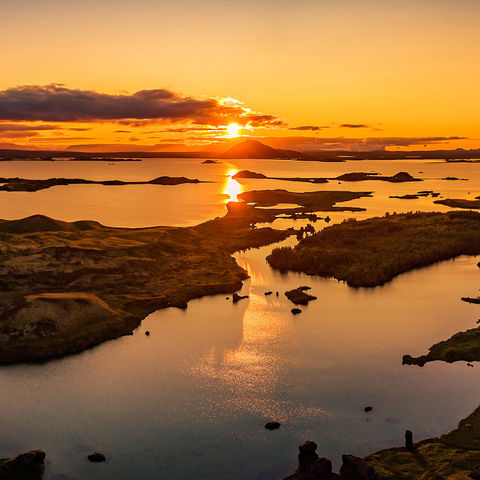 iceland north east myvatn kalfastrond sunset rth