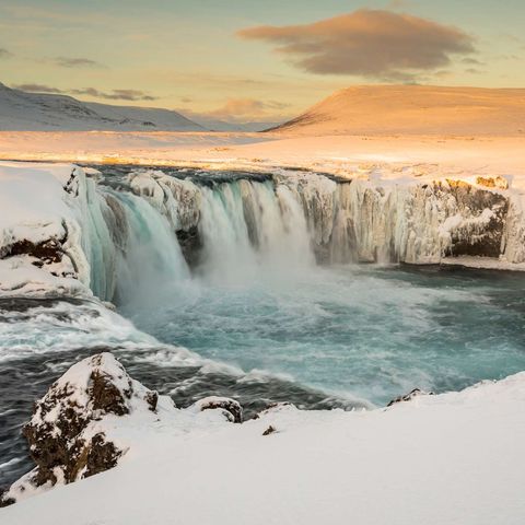 iceland north godafoss winter sunrise 2 istk