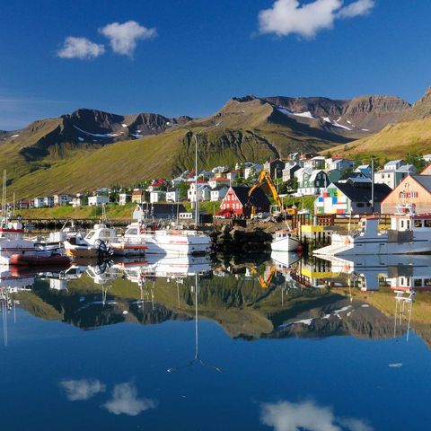 iceland north siglufjordur reflection istk