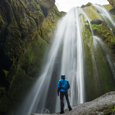 iceland south west man at gljufrafoss adstk