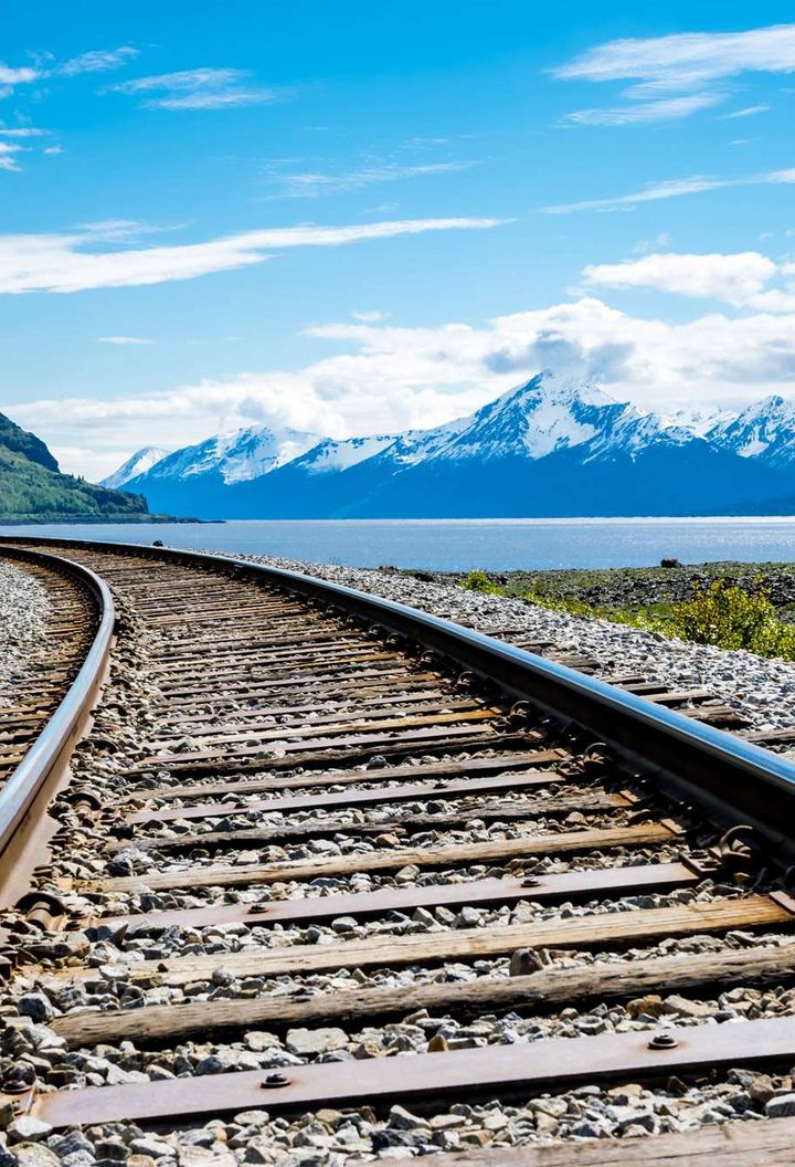 Rail track alongside Turnagain Arm