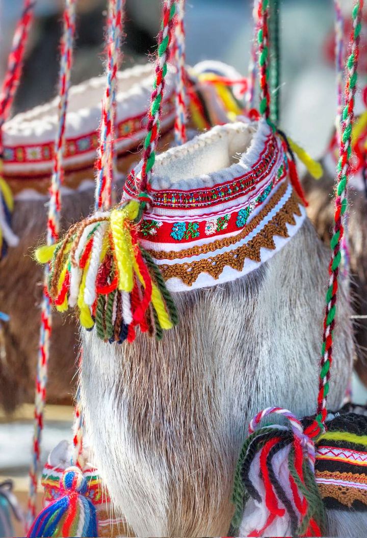 finland traditional sami handicraft bag istk