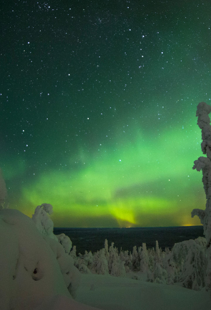 finnish lapland iso syote aurora forest view