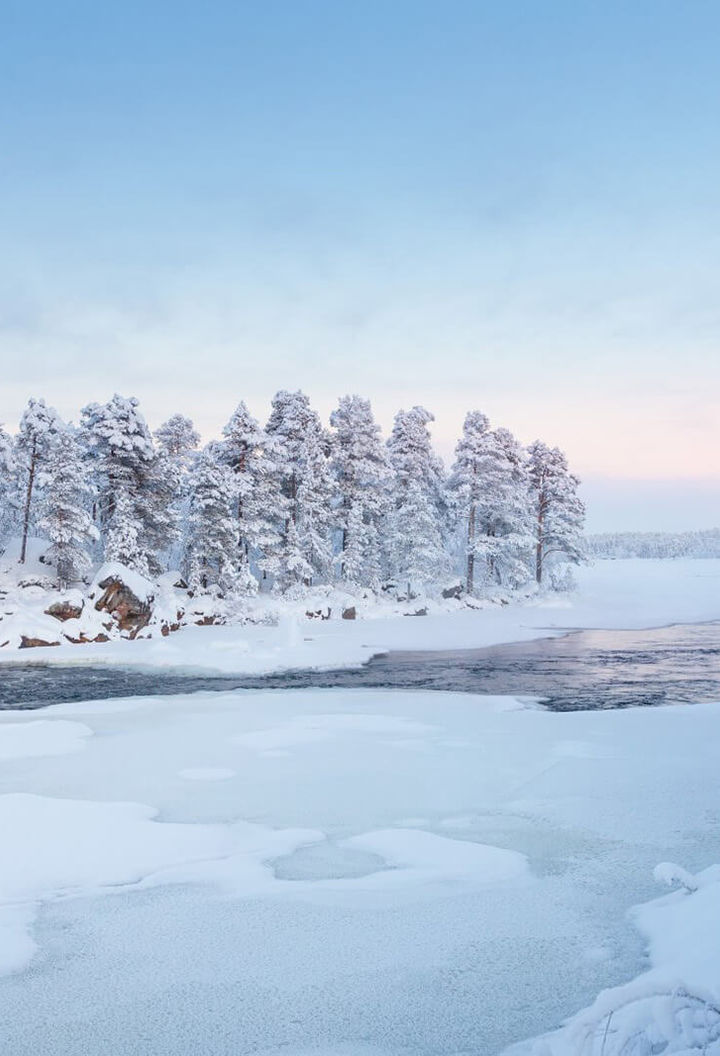 finnish lapland juutua river winter whj